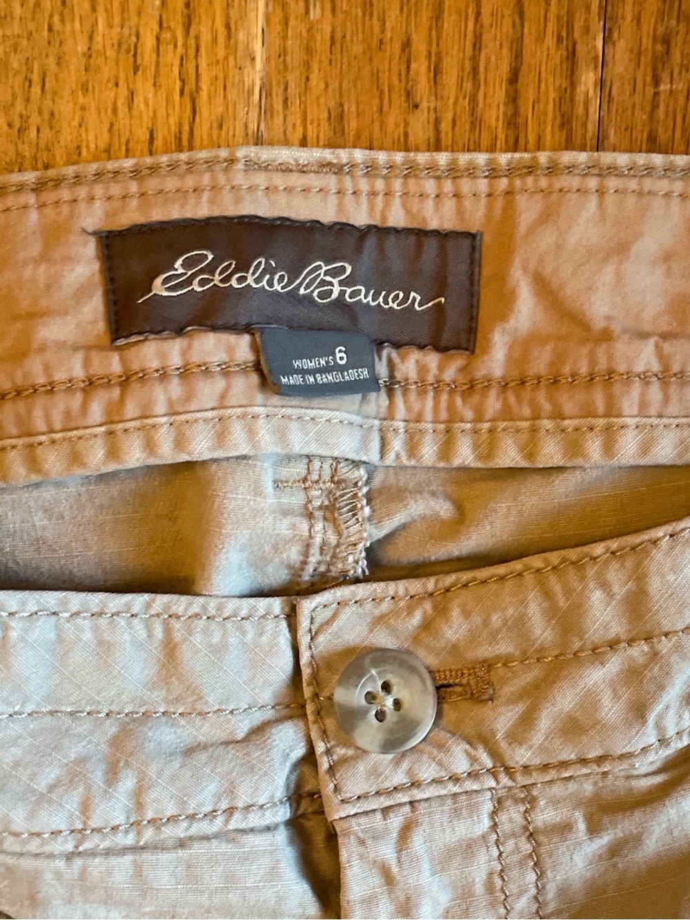 Eddie Bauer Women's Tan Button-Front Pants size 6